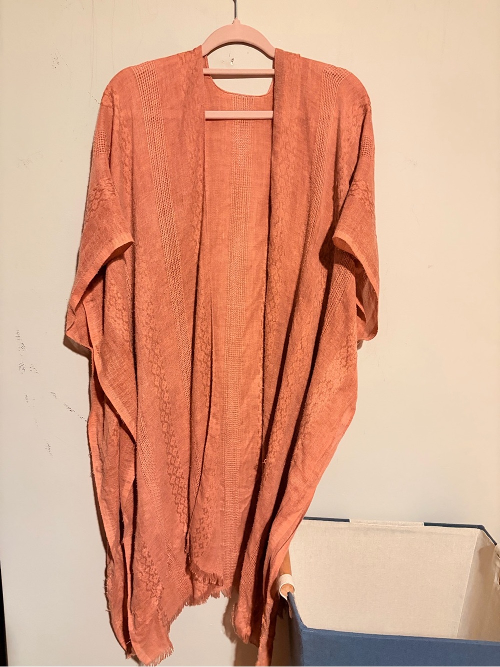 Dusty Coral Lace Knit Women's Coatigan